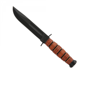 Ka-Bar Short USA Straight Edge Knife - Brown - Fixed Blade - Kabar Knives